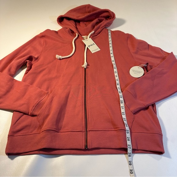 LAST ONE! NWT Pact L 100% Organic Cotton Gender Neutral Fleece Lined Zip Hoodie - Picture 4 of 8